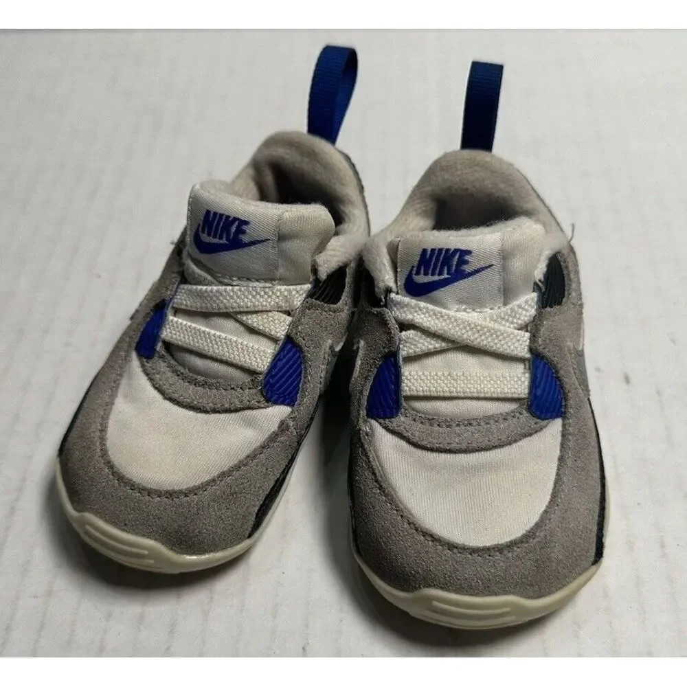 Nike Max 90 Baby Unisex Shoes Size 4c Boy/Girl blue white‎ gray